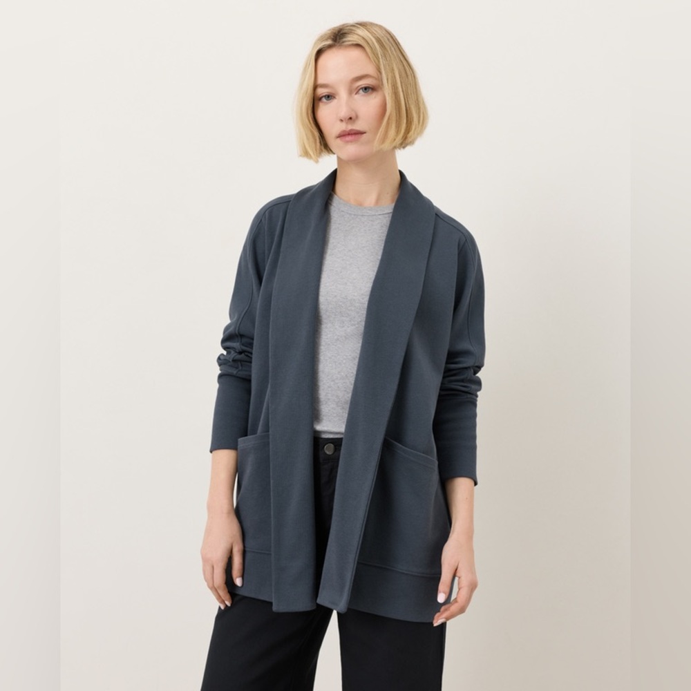 PACT Cardigan Open Front Airplane Wrap Brooklyn Sweater Blue Size XL/XXL
